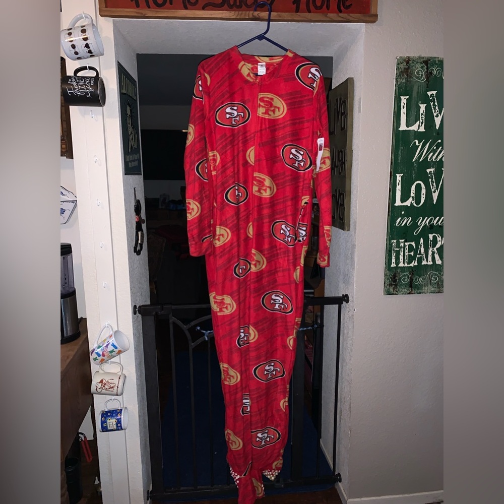 49 Forty Niners Onesie Pajamas Medium Adult